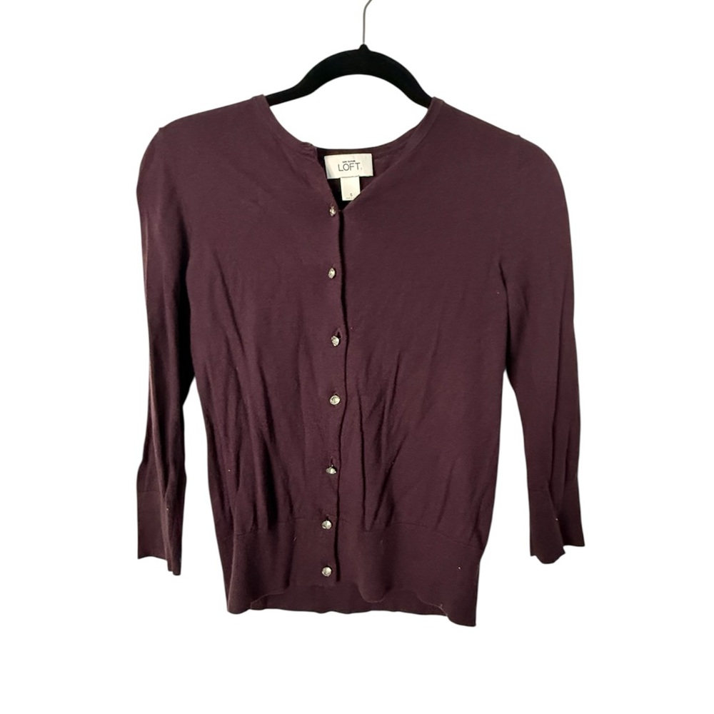 LOFT | Button Down Plum Purple Cardigan | Size Small